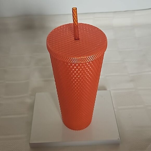 Starbucks Studded Cold Cup Venti Tumbler 24oz Orange - Picture 3 of 16